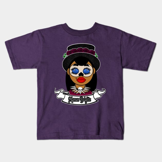 Lady in Purple Maman Brigitte Kids T-Shirt by artbyomega